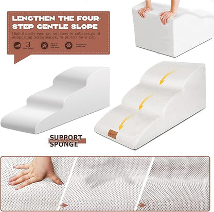 Topmart High Density Extended Foam Dog Ramp&Steps 3 Tiers 15.7" High,Non-Slip