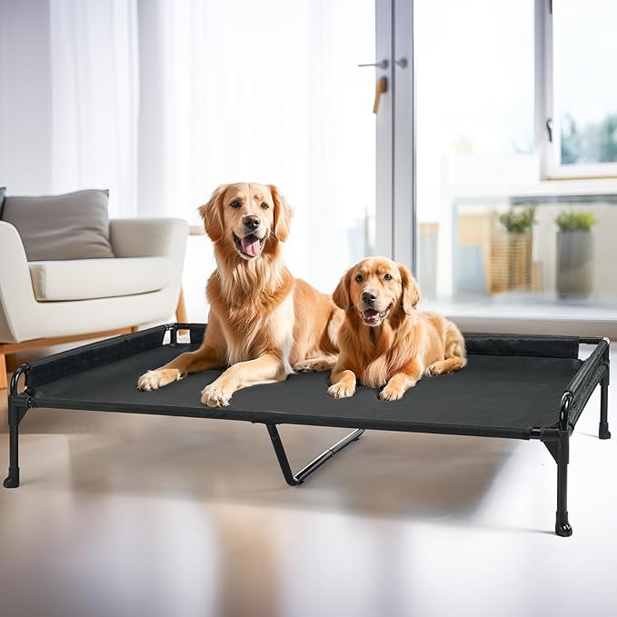 Veehoo Elevated Raised Dog Bed-Cooling Outdoor Dog Cots 54"x 37.4"