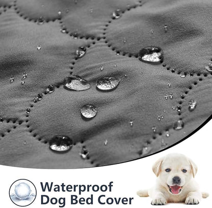 Dog Blankets for Couch Protection Waterproof Dog Bed Covers Pet Blanket Furniture Protector (Grey+Beige 68"x82")