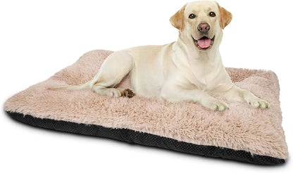 JOEJOY Large Dog Bed Crate Pad Anxiety，35" x 23", Beige