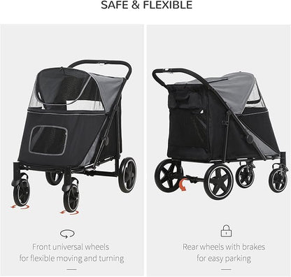 NicBex Dog Stroller One-Click Foldable Doggy Stroller Pet Stroller with Storage Smooth Ride with Shock Absorption