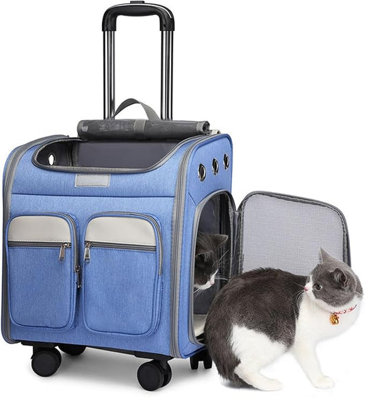 Wheeled Pet Carrier Backpack Breathable Pet Carrier