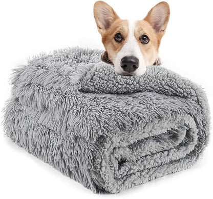 LOCHAS Luxury Fluffy Dog Blanket 20''x30'' Grey