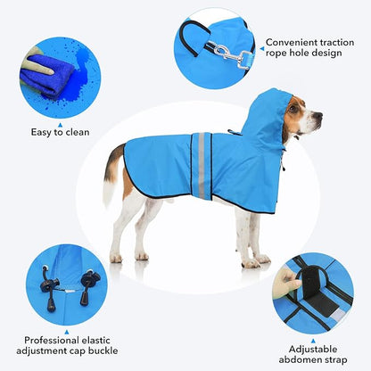 Waterproof Hooded Dog Raincoat