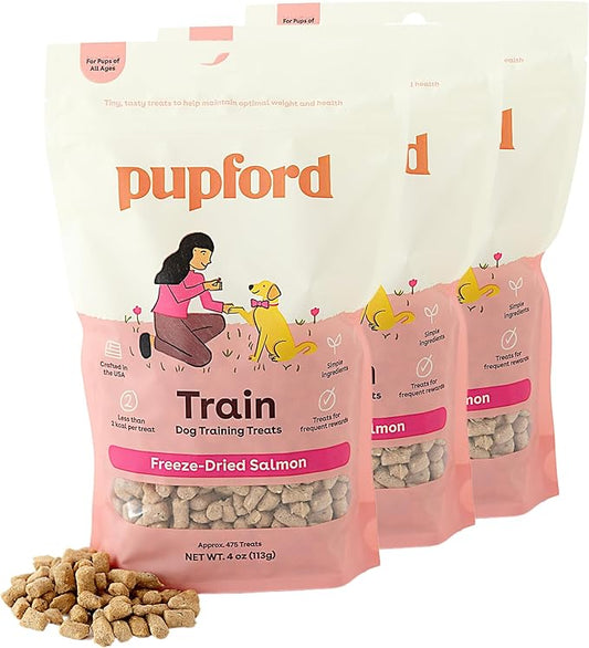 Pupford Freeze Dried Training Treats for Dogs & Puppies 1400+ Two 4 oz, 3 Pack)
