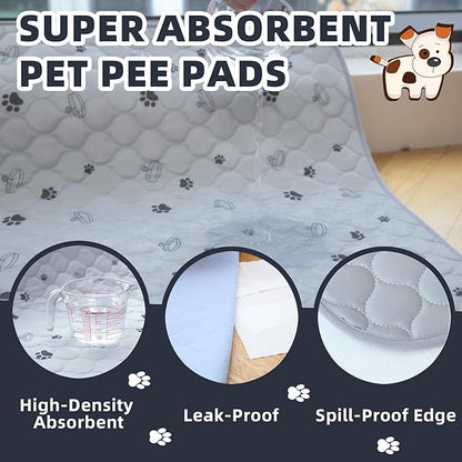 Reusable Pet Pee Pads 4 Pack 18"x24" Ultra-Absorbent