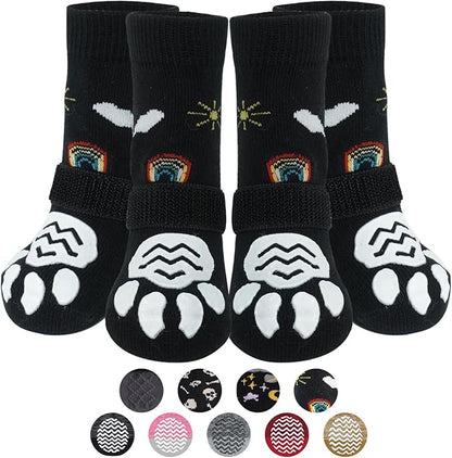 PUPTECK 2 Pairs Anti-Slip Dog Grip Socks for Hot/Cold Pavement