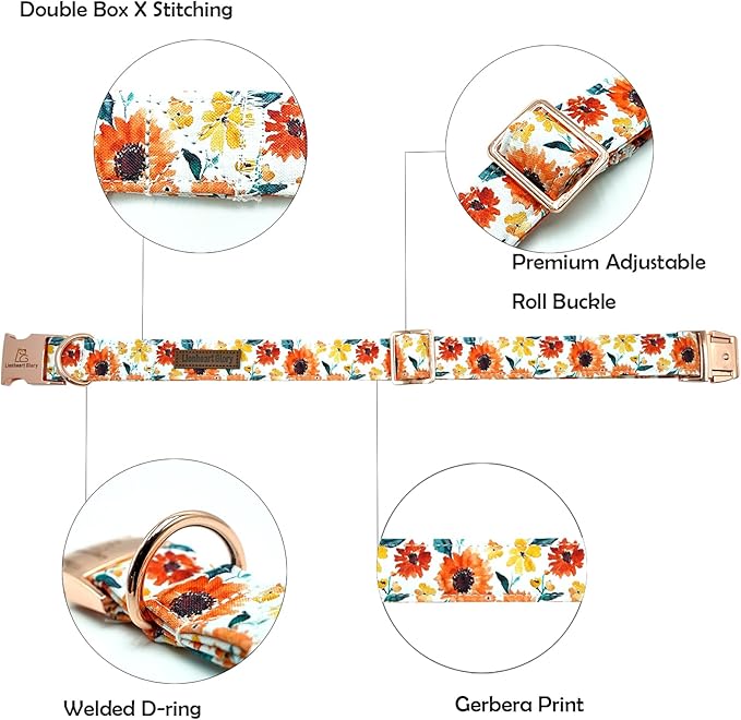 Lionheart glory Dog Collar Sunflower Print Dogs Collar