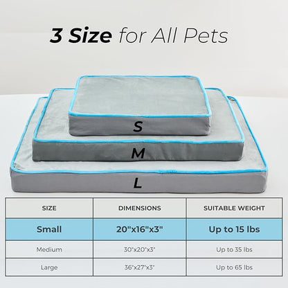 Dog Bed for Small Dogs-Air Fiber Core 100% Breathable Cover(20x16x3 Inch)