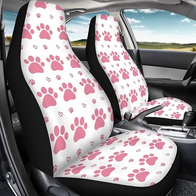 UNICEU Cute Dog Paw Print Seat Covers Car