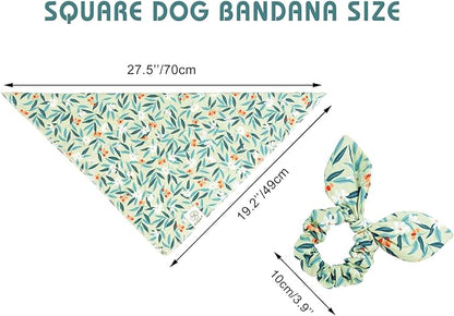 E-Clover Dog Bandanas & Matching Scrunchie Set Girl