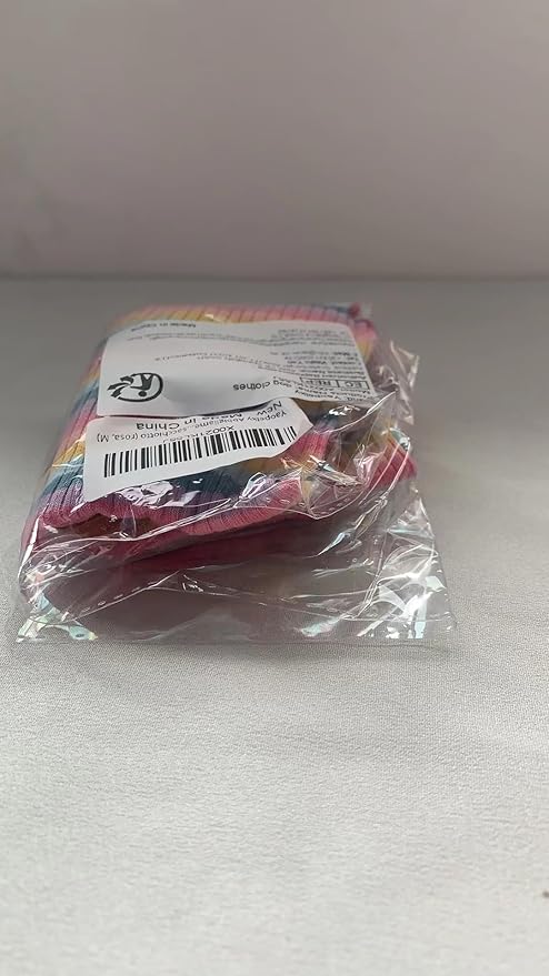 Small Medium Dog Clothes Rainbow Striped Dog Shirts Stretchable Long Sleeve Cat T-Shirt Pet Outfits for Chihuahua Yorkie Teddy (Pink Edge