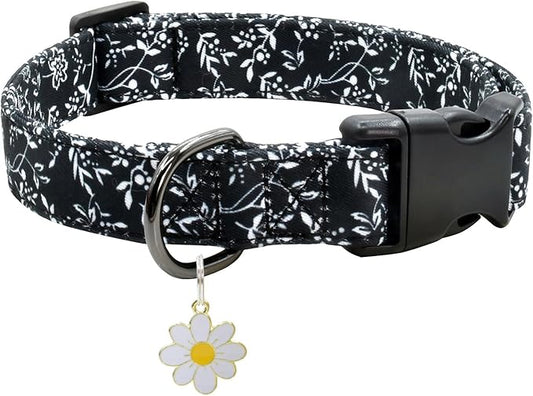 Flower Patterns Dog Collar with Accessories