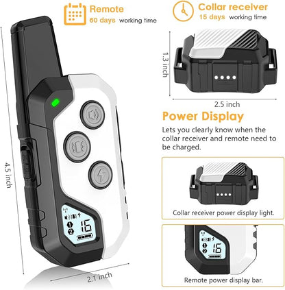 Dog Shock Collar, IP67 Waterproof Dog Training Collar with Remote, 3 Training Modes, Shock, Vibration and Beep, Rechargeable Electric Shock Collar for Large Medium Small Dog