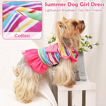 Yikeyo Small Dog Dress Pink Dog Dress Summer