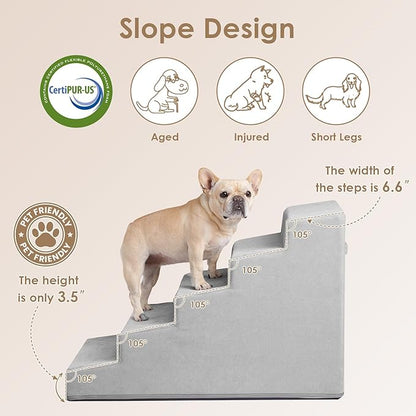 EHEYCIGA Dog Stairs for Small Dog 22.5”H 5-Step Slope