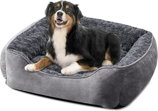 JOEJOY Rectangle Dog Bed for Large Medium Small Dogs Machine Washable Sleeping Dog Sofa Bed Non-Slip Bottom Breathable Soft Puppy Bed Durable Orthopedic Calming Pet Cuddler