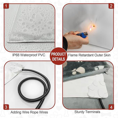 Cat Heating Pad Round-16in Pet Heating Pad for Cats