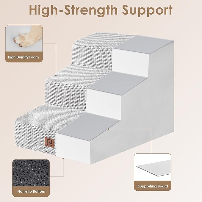 EHEYCIGA Dog Stairs for Small Dog 15.7”H 3-Step Slope