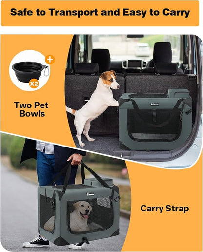 Extra Large Dog Crate with 2 Foldable Bowl 36 Inch (36" L 25" W 25" H,