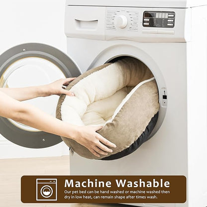 Love's cabin Round Donut Cat and Dog Cushion Bed 30in Pet