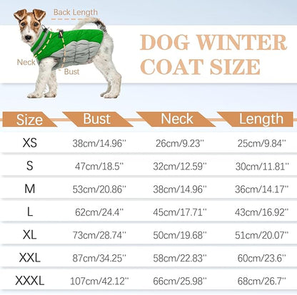Dog Winter Jacket Cozy Reflective Waterproof Windproof Warm Pet Garment