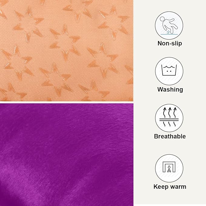 Purple Solid Color Pet Bed Pad Soft Dog Bed Mat with Anti-Slip Bottom