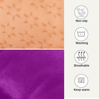 Purple Solid Color Pet Bed Pad Soft Dog Bed Mat with Anti-Slip Bottom