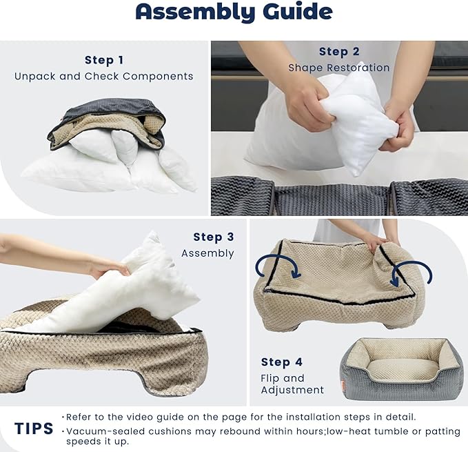 Miguel Cat Bed for Indoor Cats Washable Removable Cover 20 Inch