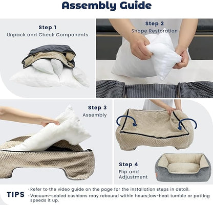 Miguel Removable Washable Dog Bed for Medium Dog 30 Inch