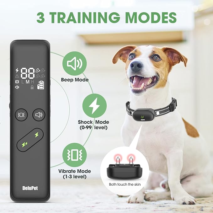Dog Shock Collar 1600FT, Rechargeable 3 Training