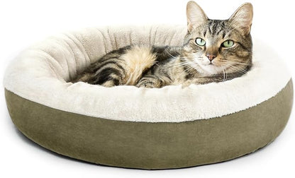 Love's cabin Round Donut Cat and Dog Cushion Bed 20in Pet