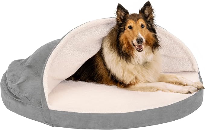 Furhaven 44" Round Cooling Gel Dog Bed for Large Dogs w/ Removable Washable Cover 80 lbs 44-inch