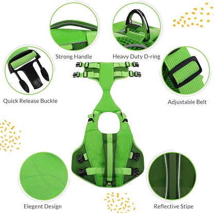 ASENKU Dog Life Jacket with Rescue Handle
