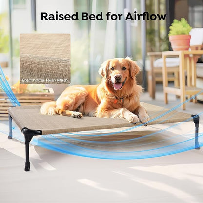 Veehoo Cooling Elevated Dog Bed + Waterproof Removable Pillow-Top Mat CWC2331B
