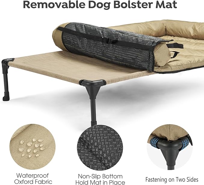 Veehoo Cooling Elevated Dog Bed + Waterproof Removable Pillow-Top Mat CWC2331B