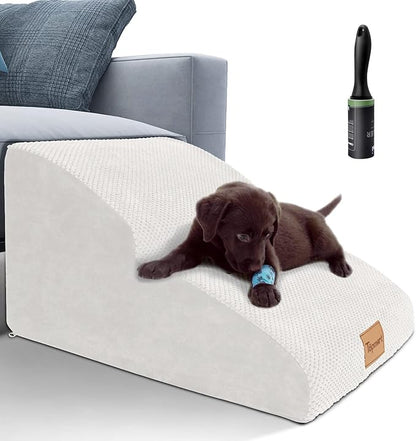 Topmart High Density Extended Foam Dog Ramp&Steps 2 Tiers 11.8" High,Non-Slip