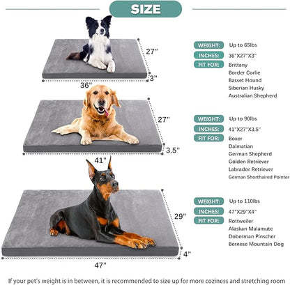 Vonabem Waterproof Dog Beds XL Large Sized Dogs 42 inch, 41"x27", Gray