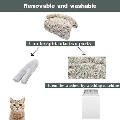 Calming Dogs/Cats Bed Fluffy Plush Dogs/Cats Mat for Furniture Protector with Waterproof Lining