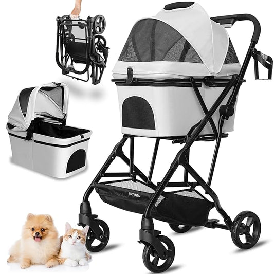 Dog Stroller for Small/Medium Dogs Cats Up to 33LBS 3-in-1 Lightweight