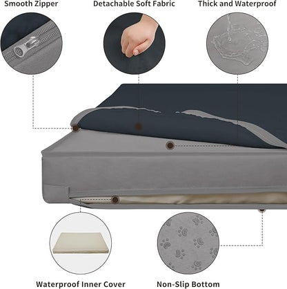 Easy-Going Dog Bed for Large Dogs (44x32x3 in,