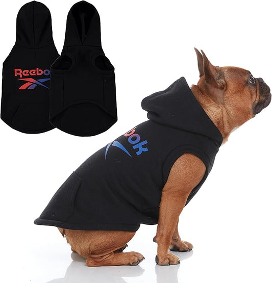 Reebok Dog Hoodie – Fleece Dog Sweater with Leash Hole
