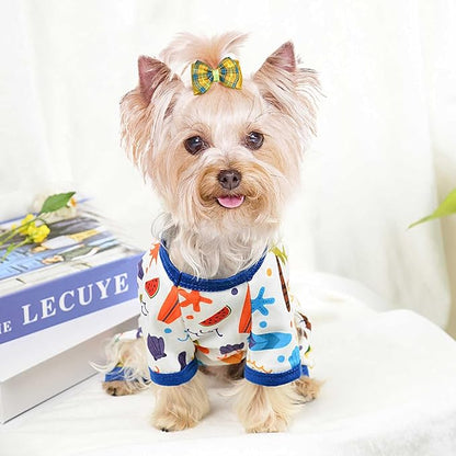 Dog Pajamas Onesie Spring Summer Dog Clothes for Small Dogs Girl Boy Soft Stretchy Pet Puppy Clothes Doggie Pjs Cat Outfit Jammies