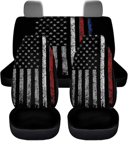 American Flag Universal Car Seat Covers Full Set 4pcs Car