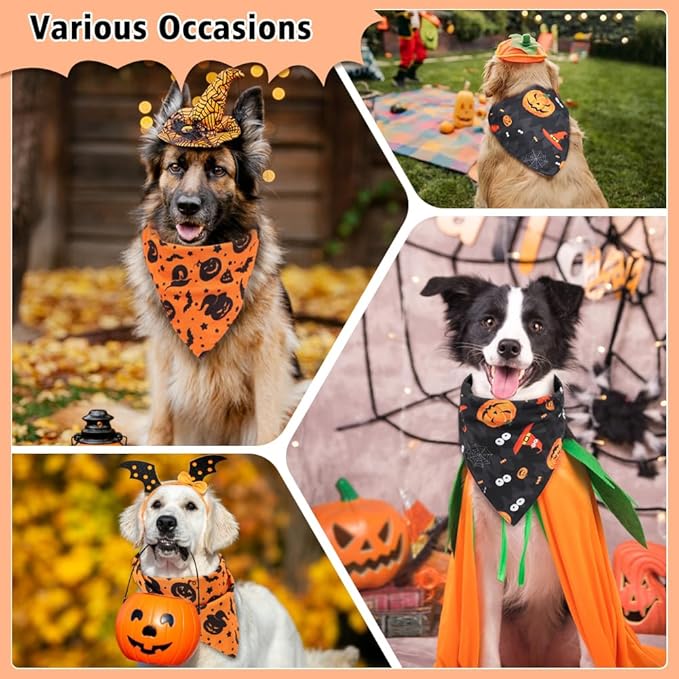 SZEE Halloween Dog Bandanas 2PCS Witch