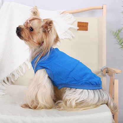 Dog Shirt Vest Clothes for Small Dogs Boy Girl Summer Solid Stretchy Puppy T-Shirts Soft Cool Breathable Lightweight Dog Sweatshirt Pet Cat Outfit
