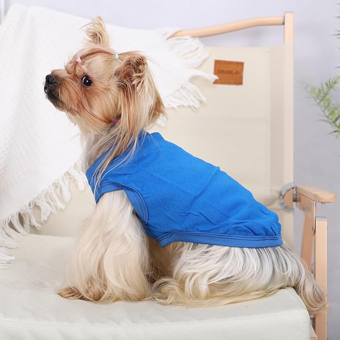 Dog Shirt Vest Clothes for Small Dogs Boy Girl Summer Solid Stretchy Puppy T-Shirts Soft Cool Breathable Lightweight Dog Sweatshirt Pet Cat Outfit