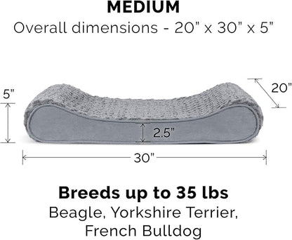 Furhaven Replacement Dog Bed Cover Ultra Plush Faux Fur & Suede Contour Luxe Lounger