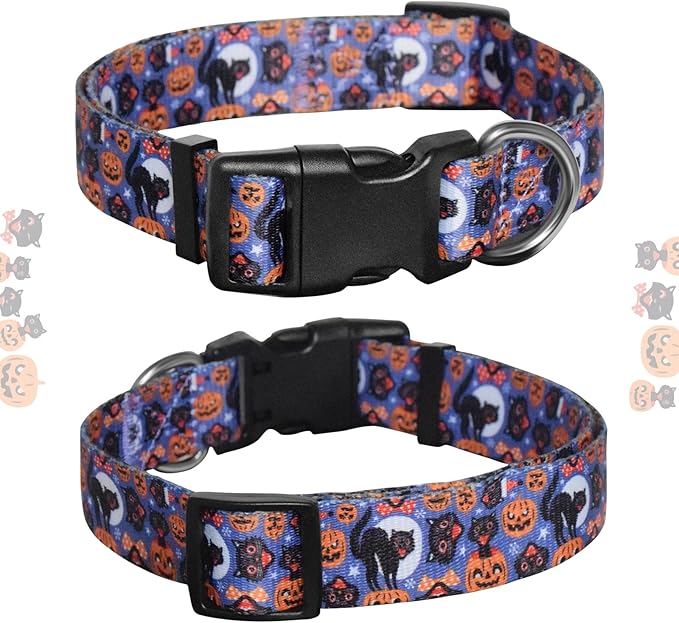 Halloween Dog Collar with Detachable Bandana