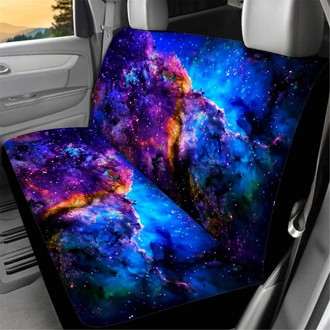AFPANQZ Nebula Galaxy Car Rear Seat Cover Non-Slip Stretch Universal Fit